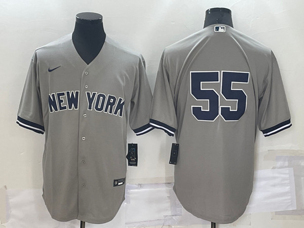 Men's New York Yankees #55 Domingo Germ??n Grey Cool Base Stitched Baseball Jersey